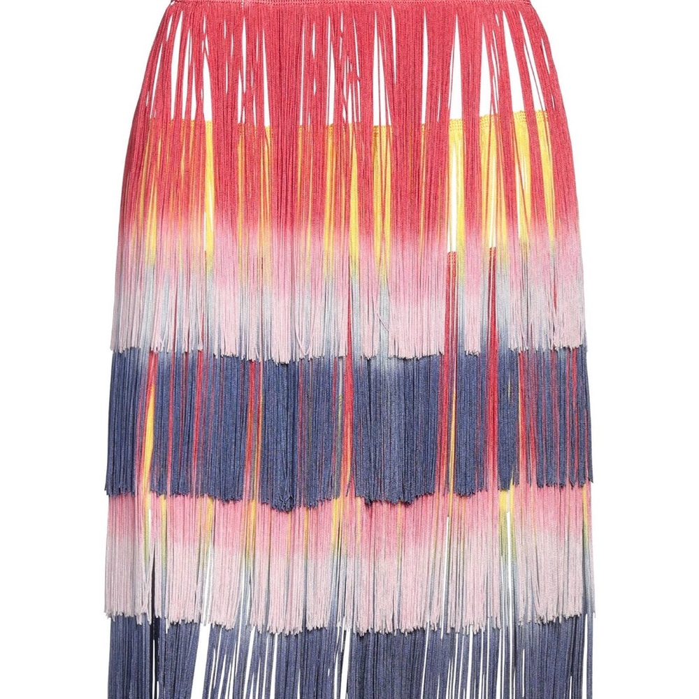 Fringed Ombre Multi-Color Festival Skirt
